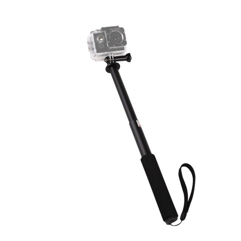 Selfie stick z uchwytem na kamerę - czarny Selfie stick z uchwytem na kamerę - czarny