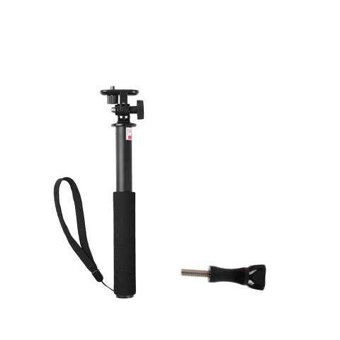 Selfie stick z uchwytem na kamerę - czarny Selfie stick z uchwytem na kamerę - czarny