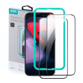 Szkło hartowane ESR Tempered Glass na iPhone 15 Pro Max - czarne 2 szt.