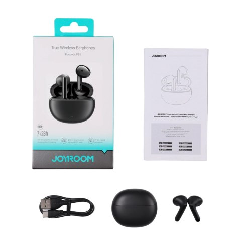 Bezprzewodowe słuchawki douszne Joyroom Funpods (JR-FB2) - czarne Bezprzewodowe słuchawki douszne Joyroom Funpods (JR-FB2) - czarne