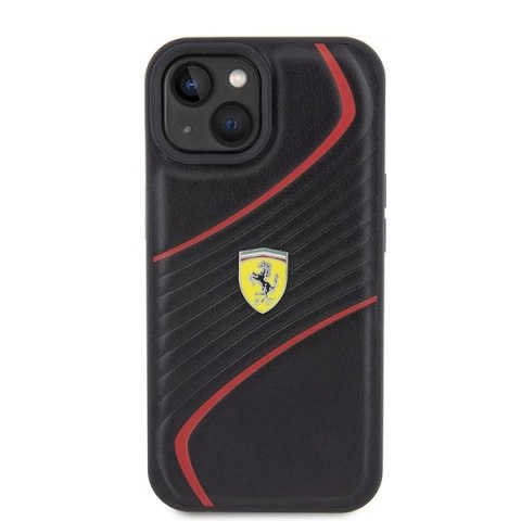 Etui Ferrari Twist Metal Logo do iPhone 15 - czarne Etui Ferrari Twist Metal Logo do iPhone 15 - czarne
