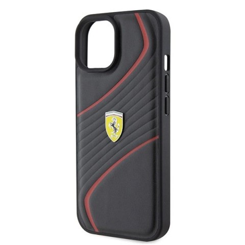 Etui Ferrari Twist Metal Logo do iPhone 15 - czarne Etui Ferrari Twist Metal Logo do iPhone 15 - czarne