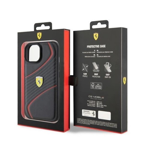 Etui Ferrari Twist Metal Logo do iPhone 15 - czarne Etui Ferrari Twist Metal Logo do iPhone 15 - czarne