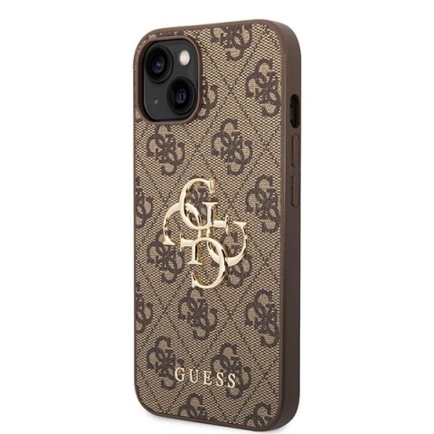 Etui Guess 4G Big Metal Logo do iPhone 15 Plus - brązowe
