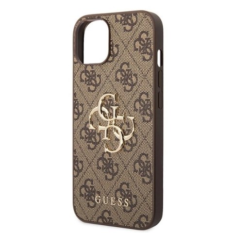 Etui Guess 4G Big Metal Logo do iPhone 15 Plus - brązowe