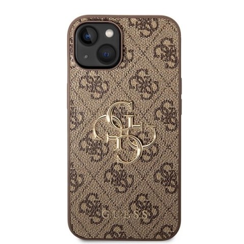 Etui Guess 4G Big Metal Logo do iPhone 15 - brązowe