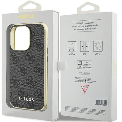 Etui Guess 4G Charms Collection do iPhone 15 Pro - szare