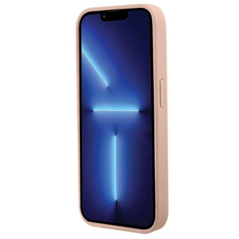 Etui Guess Croco Triangle Metal Logo do iPhone 15 Pro Max - różowe