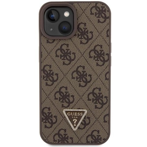 Etui Guess Crossbody 4G Metal Logo do iPhone 15 Plus - brązowe