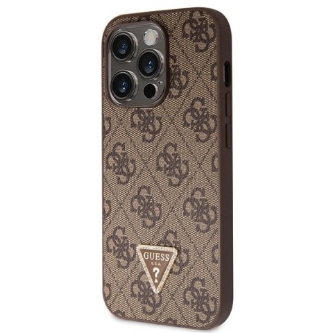 Etui Guess Crossbody 4G Metal Logo do iPhone 15 Pro - brązowe
