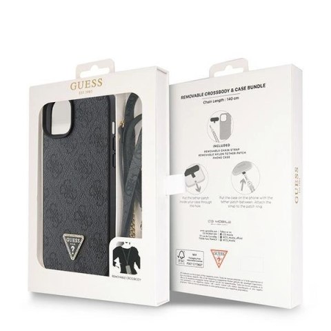 Etui Guess Crossbody 4G Metal Logo do iPhone 15 - czarne