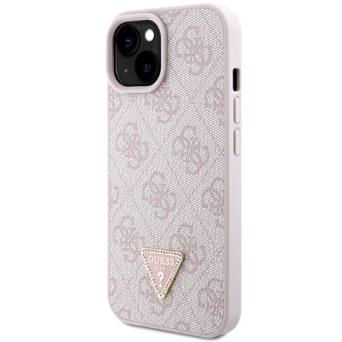 Etui Guess Crossbody 4G Metal Logo do iPhone 15 - różowe
