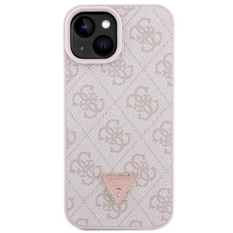 Etui Guess Crossbody 4G Metal Logo do iPhone 15 - różowe