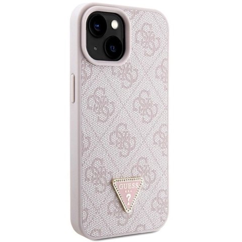 Etui Guess Crossbody 4G Metal Logo do iPhone 15 - różowe