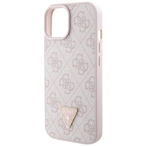 Etui Guess Crossbody 4G Metal Logo do iPhone 15 - różowe