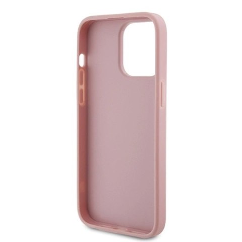 Etui Guess Glitter Script Big 4G do iPhone 15 Pro - różowe