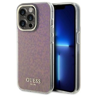 Etui Guess IML Faceted Mirror Disco Iridescent do iPhone 15 Pro Max - różowe