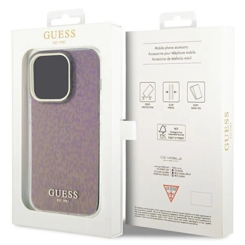 Etui Guess IML Faceted Mirror Disco Iridescent do iPhone 15 Pro Max - różowe