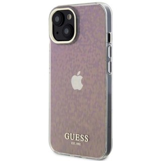Etui Guess IML Faceted Mirror Disco Iridescent do iPhone 15 - różowe