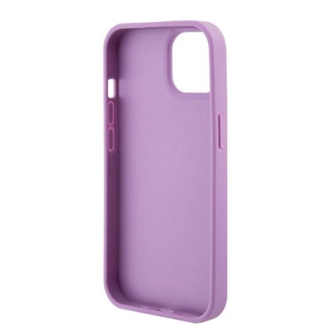 Etui Guess Leather 4G Stamped do iPhone 15 - fioletowe