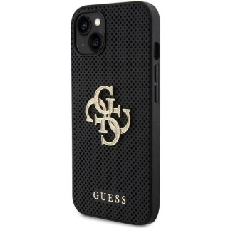 Etui Guess Perforated 4G Glitter do iPhone 15 - czarne