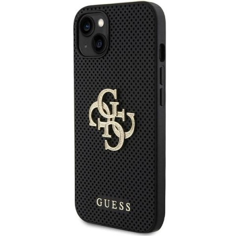 Etui Guess Perforated 4G Glitter do iPhone 15 - czarne