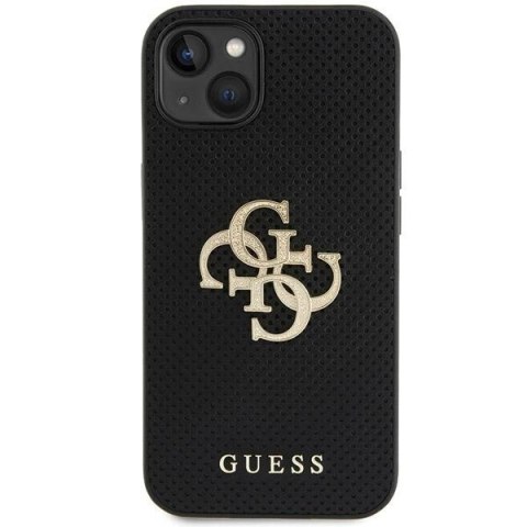 Etui Guess Perforated 4G Glitter do iPhone 15 - czarne