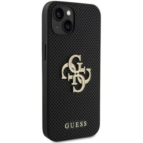 Etui Guess Perforated 4G Glitter do iPhone 15 - czarne