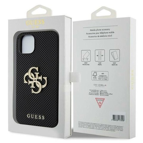 Etui Guess Perforated 4G Glitter do iPhone 15 - czarne