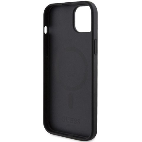 Etui Guess Saffiano MagSafe do iPhone 15 Plus - czarne