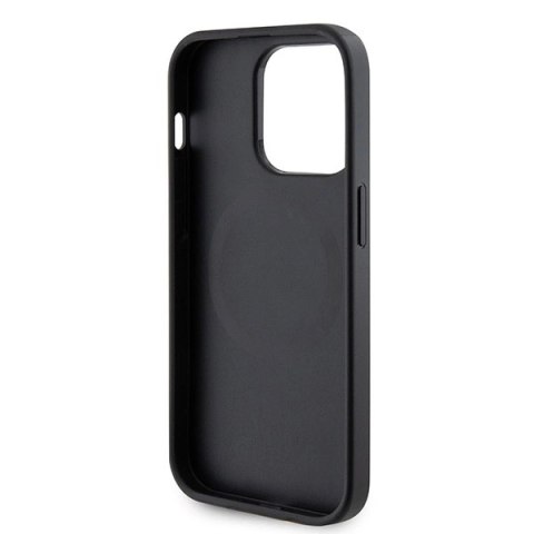 Etui Guess Saffiano MagSafe do iPhone 15 Pro - czarne