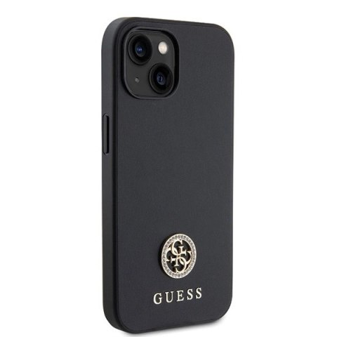 Etui Guess Strass Metal Logo do iPhone 15 - czarne