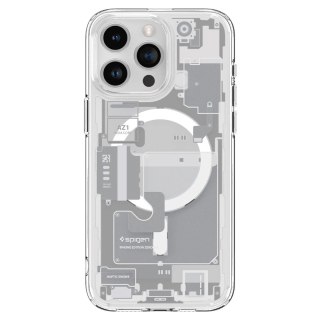 Etui Spigen Ultra Hybrid Mag z MagSafe na iPhone 15 Pro - białe (wzór Zero One)