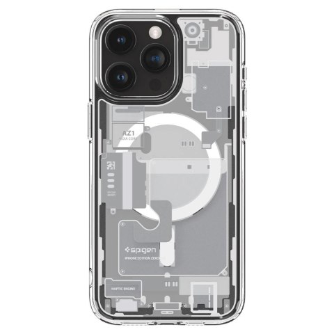 Etui Spigen Ultra Hybrid Mag z MagSafe na iPhone 15 Pro - białe (wzór Zero One) Etui Spigen Ultra Hybrid Mag z MagSafe na iPhone 15 Pro - białe (wzór Zero One)