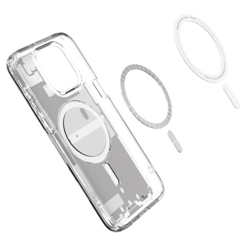 Etui Spigen Ultra Hybrid Mag z MagSafe na iPhone 15 Pro - białe (wzór Zero One) Etui Spigen Ultra Hybrid Mag z MagSafe na iPhone 15 Pro - białe (wzór Zero One)