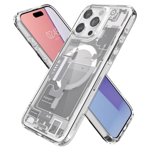 Etui Spigen Ultra Hybrid Mag z MagSafe na iPhone 15 Pro - białe (wzór Zero One) Etui Spigen Ultra Hybrid Mag z MagSafe na iPhone 15 Pro - białe (wzór Zero One)