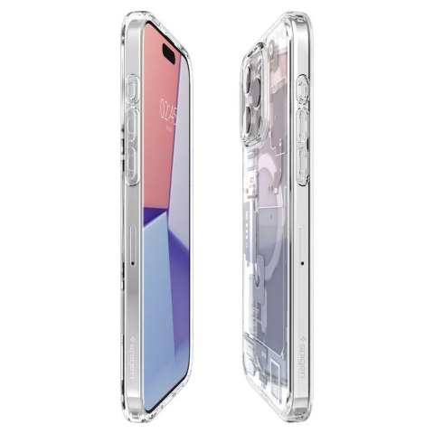 Etui Spigen Ultra Hybrid Mag z MagSafe na iPhone 15 Pro - białe (wzór Zero One) Etui Spigen Ultra Hybrid Mag z MagSafe na iPhone 15 Pro - białe (wzór Zero One)