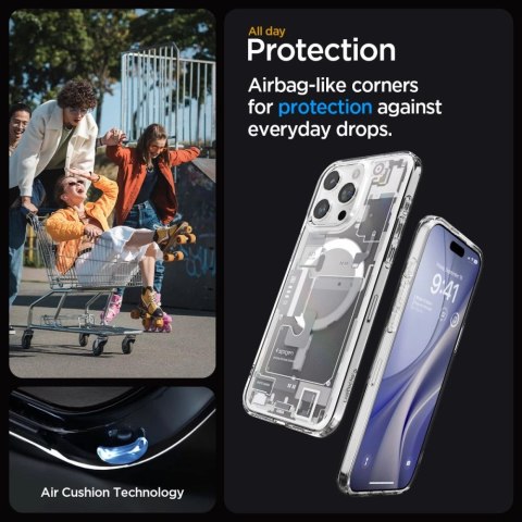 Etui Spigen Ultra Hybrid Mag z MagSafe na iPhone 15 Pro - białe (wzór Zero One) Etui Spigen Ultra Hybrid Mag z MagSafe na iPhone 15 Pro - białe (wzór Zero One)