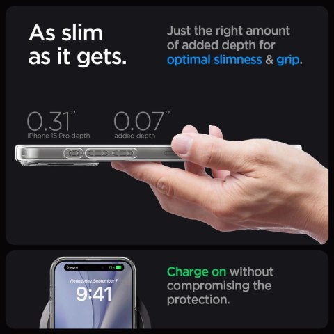 Etui Spigen Ultra Hybrid Mag z MagSafe na iPhone 15 Pro - białe (wzór Zero One) Etui Spigen Ultra Hybrid Mag z MagSafe na iPhone 15 Pro - białe (wzór Zero One)