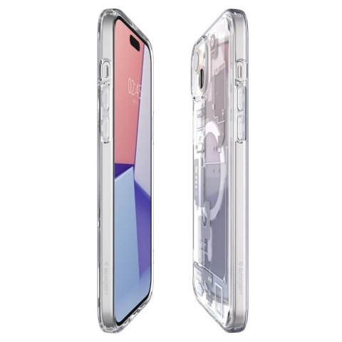Etui Spigen Ultra Hybrid Mag z MagSafe na iPhone 15 - białe (wzór Zero One) Etui Spigen Ultra Hybrid Mag z MagSafe na iPhone 15 - białe (wzór Zero One)