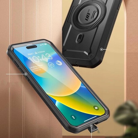 Etui Supcase UB Pro Mag z MagSafe na iPhone 15 Pro - czarne Etui Supcase UB Pro Mag z MagSafe na iPhone 15 Pro - czarne