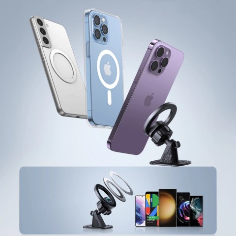 Joyroom magnetyczny uchwyt samochodowy na kokpit/deskę rozdzielczą czarny MagSafe (JR-ZS376)