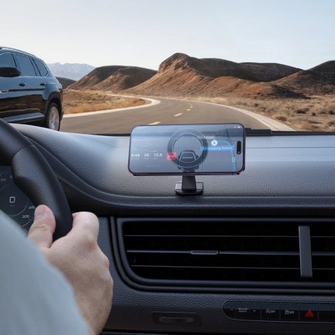 Joyroom magnetyczny uchwyt samochodowy na kokpit/deskę rozdzielczą czarny MagSafe (JR-ZS376)