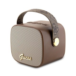 Mini głośnik Guess 4G Leather Script Logo - brązowy