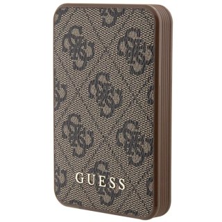 Powerbank Guess 4G Leather Metal Logo 15W 5000mAh - brązowy