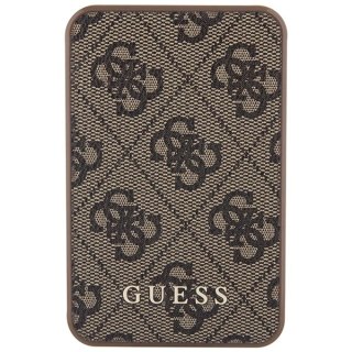 Powerbank Guess 4G Leather Metal Logo 15W 5000mAh - brązowy