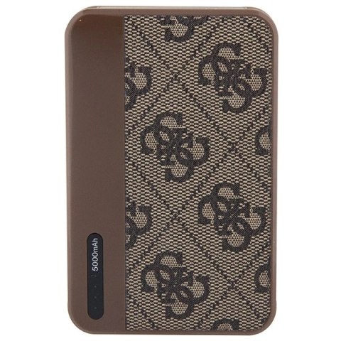 Powerbank Guess 4G Leather Metal Logo 15W 5000mAh - brązowy
