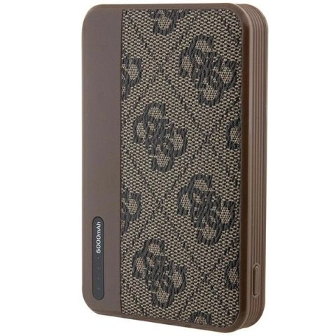 Powerbank Guess 4G Leather Metal Logo 15W 5000mAh - brązowy