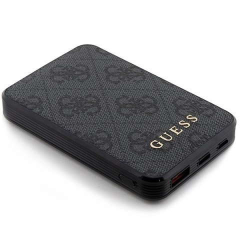 Powerbank Guess 4G Leather Metal Logo 15W 5000mAh - czarny Powerbank Guess 4G Leather Metal Logo 15W 5000mAh - czarny