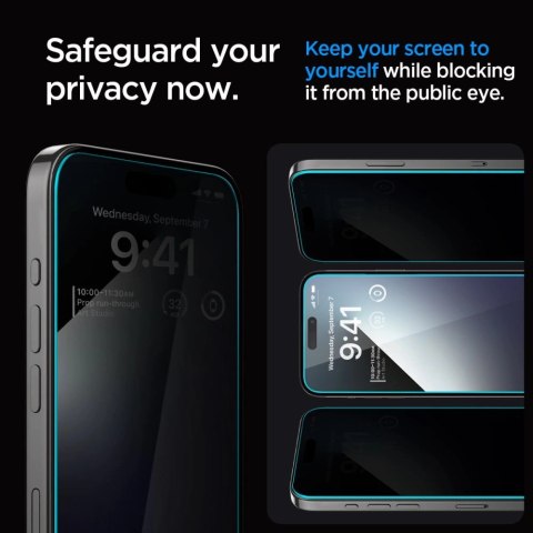 Szkło hartowane Spigen Glas.tR EZ Fit Privacy na iPhone 15 Pro Max